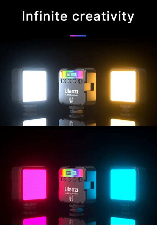 2500K-9000K LED Video Light with 800LUX, Magnetic Mini Fill Light & 3 Cold Shoes