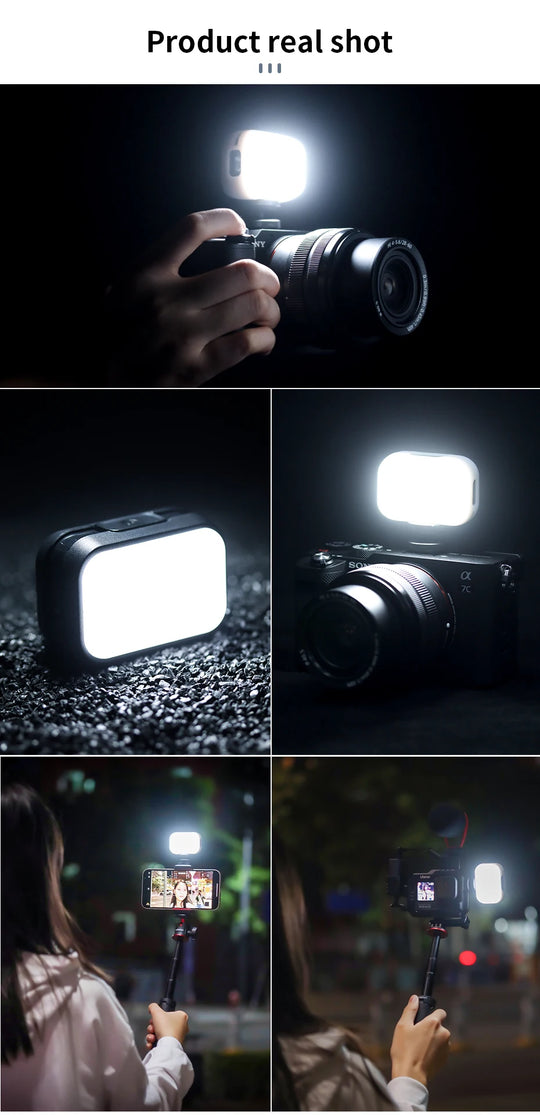 6500K Soft Fill Light with Diffuser, 120Lux, Type-C Charging, and Ultra-Portable Vlogging Light