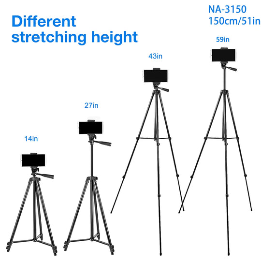 Nagnahz Tripod for Phone 150cm Video Recording Phone Tripod Stand with Bluetooth Remote Universal Camera Phone Photography Stand