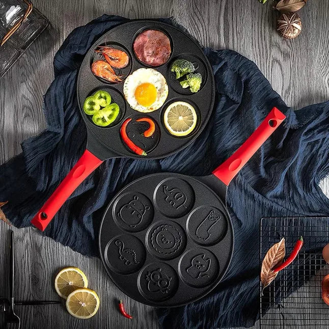 Seven Hole Breakfast Nonstick Frying Pan Pan With A Flat Bottom Porous Omelette Pan Baby Omelette Mold