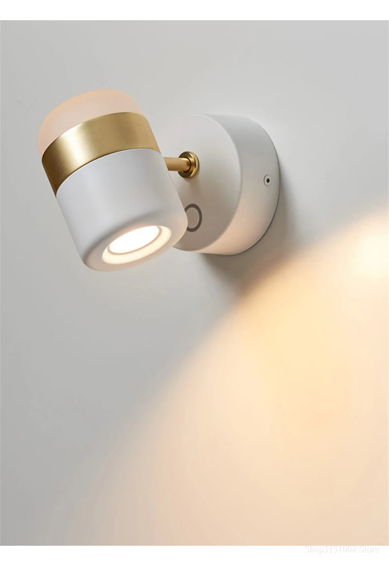 LED rotating wall lamp Modern simple metal wall lamps Living room bracket light study bedroom Lights aisle Lighting with switch