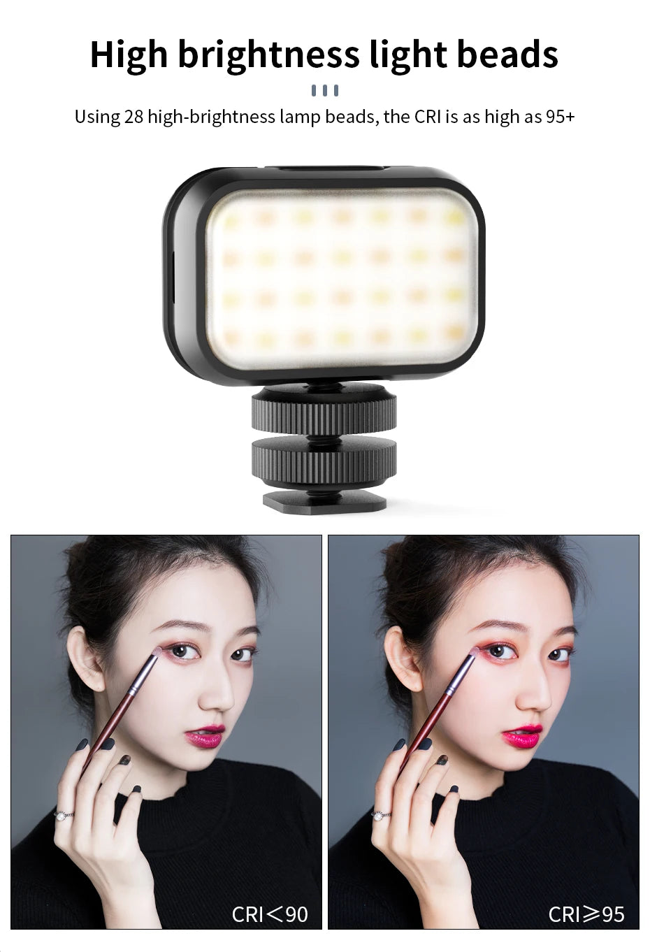 6500K Soft Fill Light with Diffuser, 120Lux, Type-C Charging, and Ultra-Portable Vlogging Light