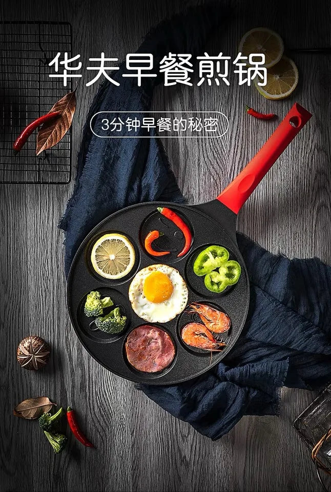 Seven Hole Breakfast Nonstick Frying Pan Pan With A Flat Bottom Porous Omelette Pan Baby Omelette Mold