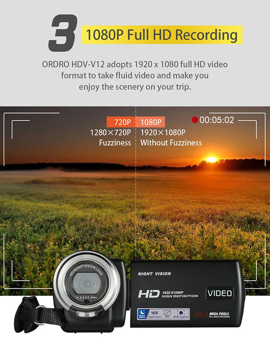 Ordro V12 Vlog Video Camera