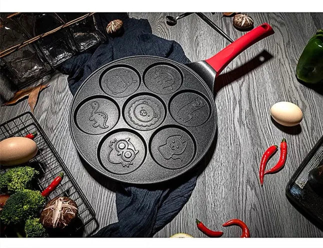 Seven Hole Breakfast Nonstick Frying Pan Pan With A Flat Bottom Porous Omelette Pan Baby Omelette Mold
