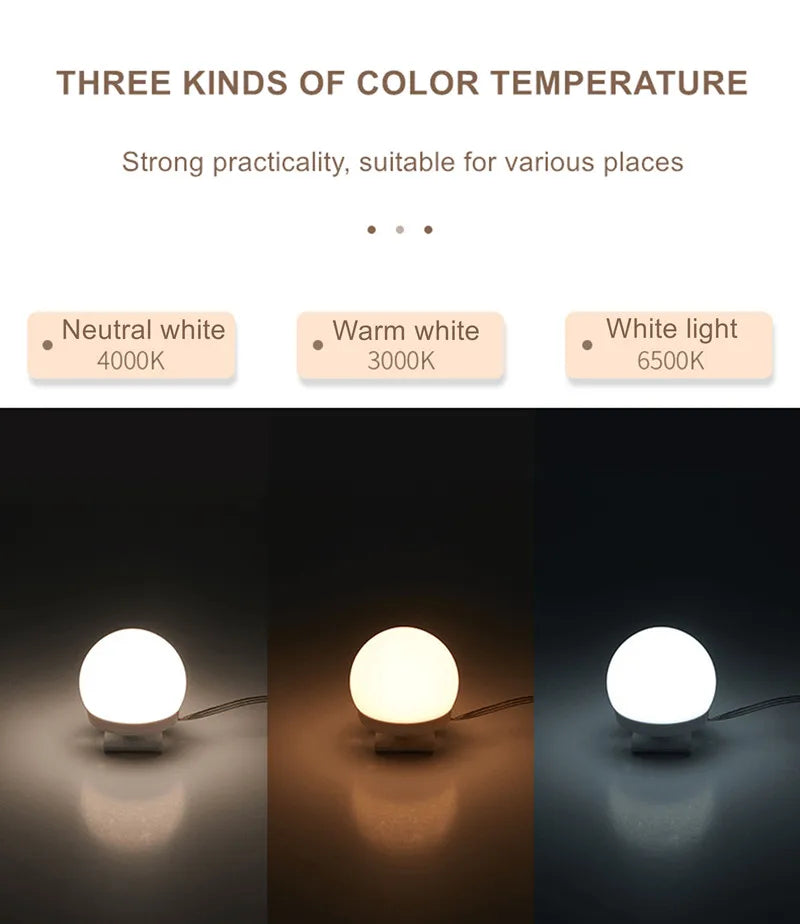 Makeup Mirror LED Light Bulbs Vanity Lights USB 12V Bathroom Dressing Table Lighting Dimmable LED Vanity Light For Mirror Light