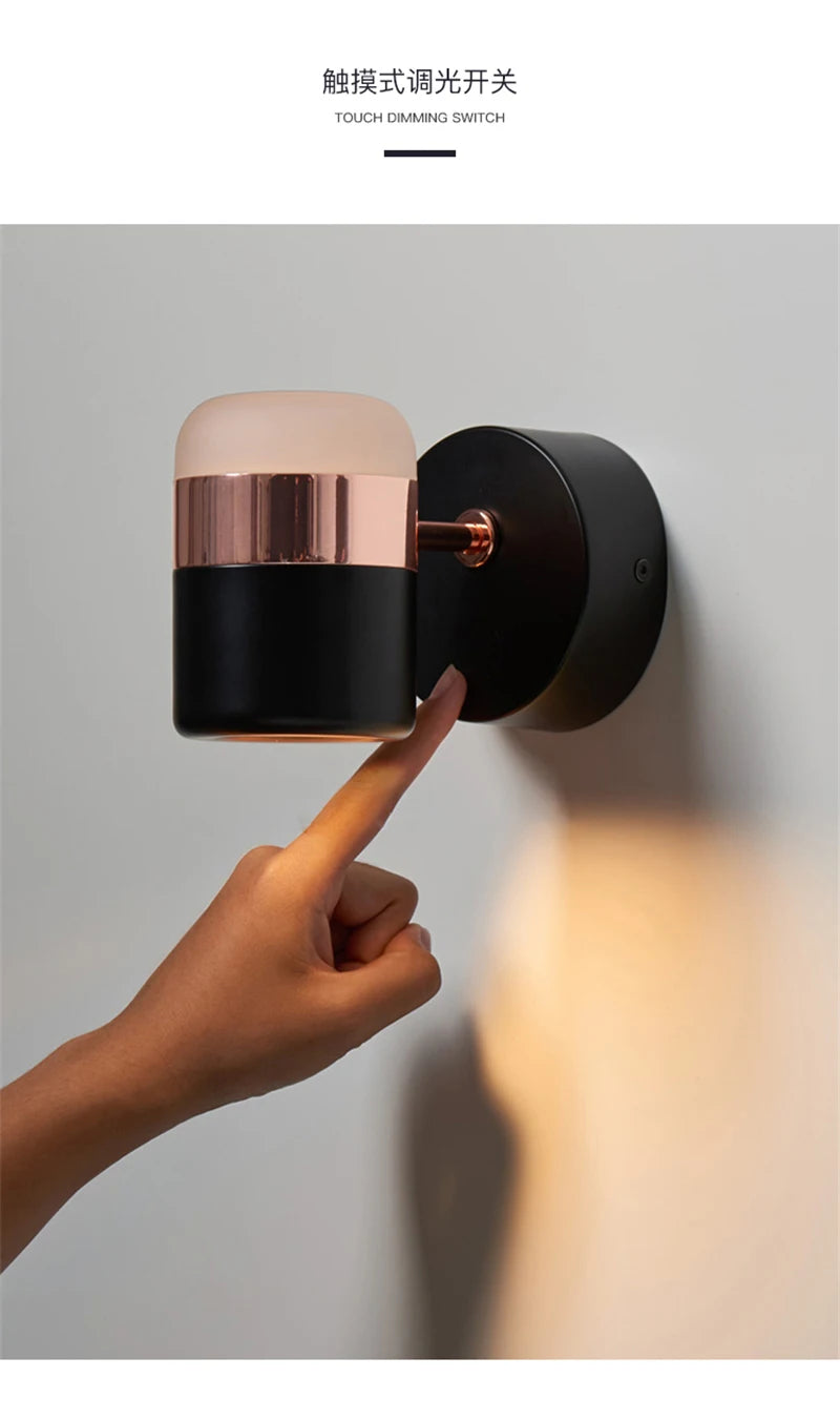 LED rotating wall lamp Modern simple metal wall lamps Living room bracket light study bedroom Lights aisle Lighting with switch