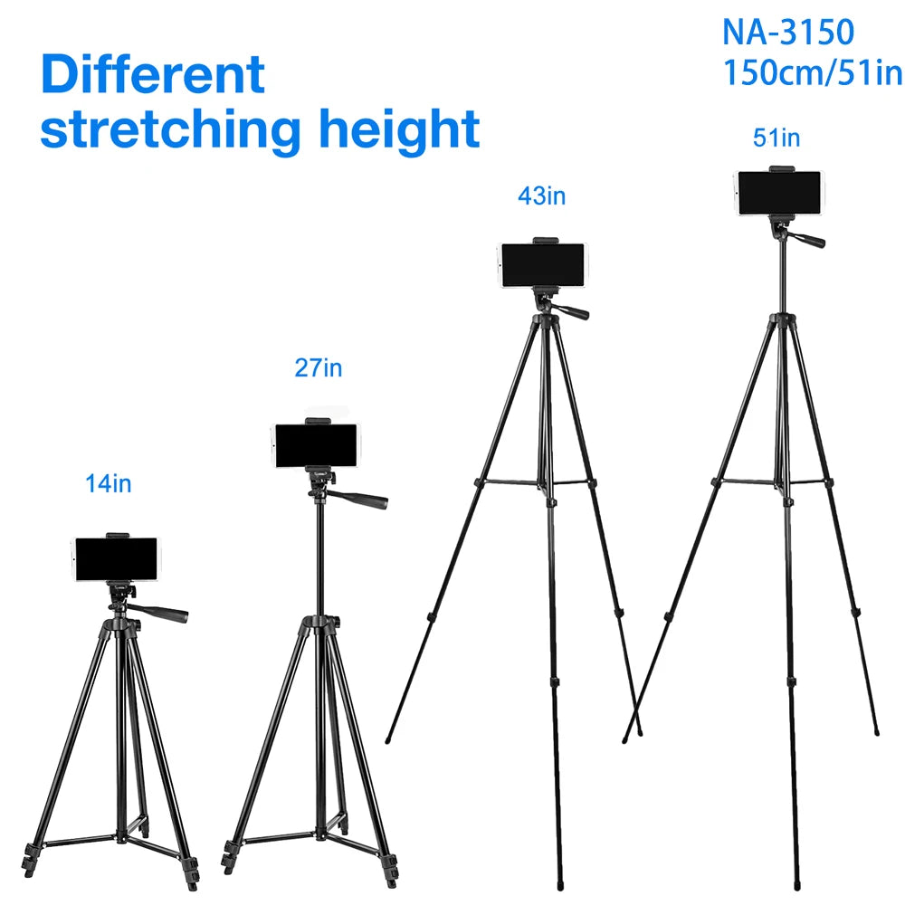 Nagnahz Tripod for Phone 150cm Video Recording Phone Tripod Stand with Bluetooth Remote Universal Camera Phone Photography Stand