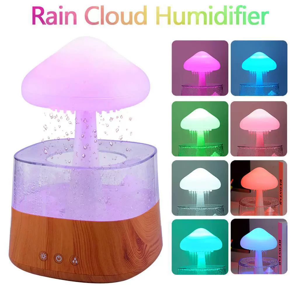 Colorful Night Lamp Rain Mist Aroma Diffuser