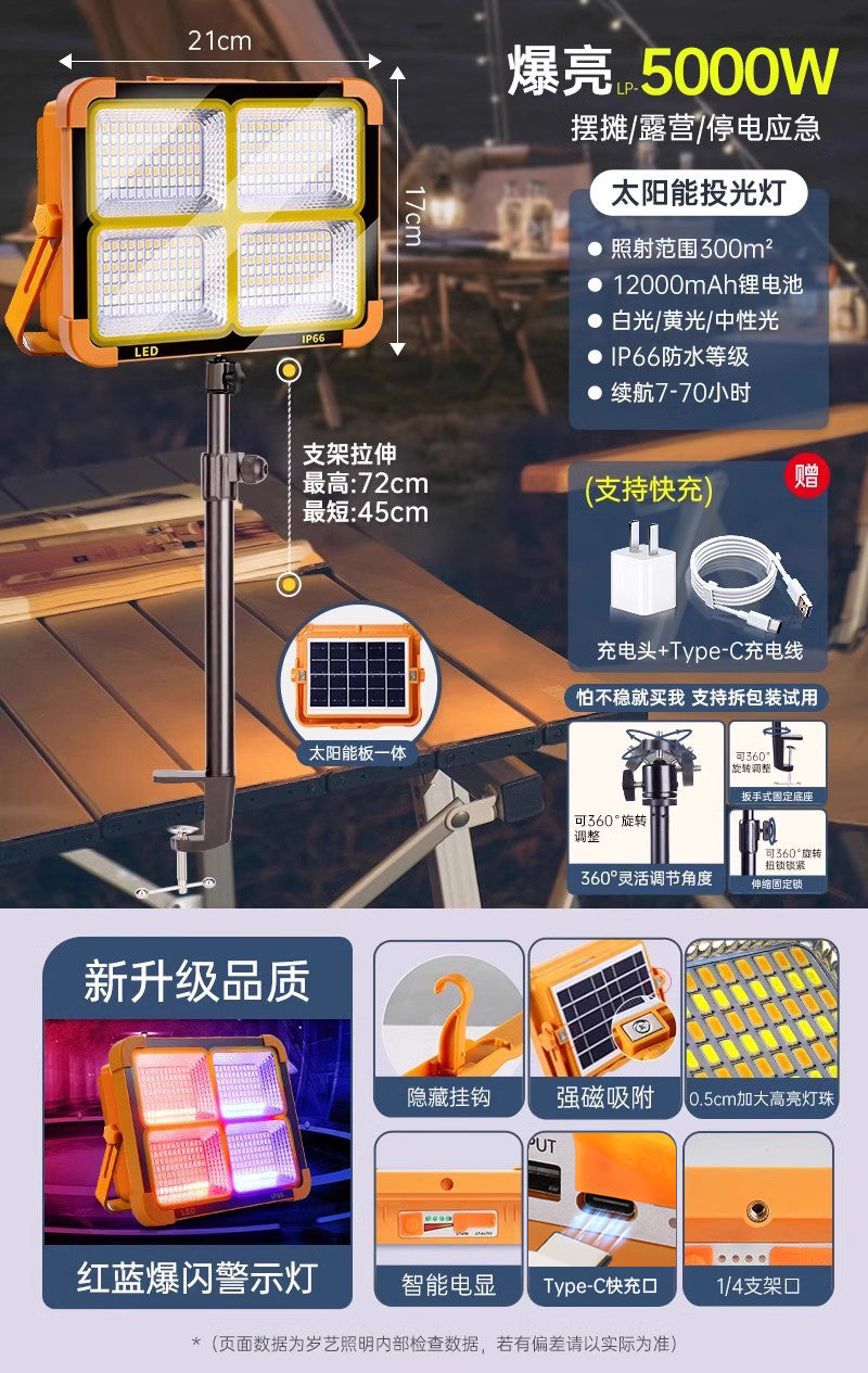 Led Stall Power Failure Emergency Satchel Solar Light