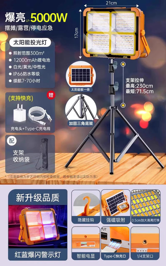 Led Stall Power Failure Emergency Satchel Solar Light