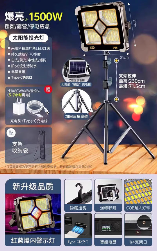 Led Stall Power Failure Emergency Satchel Solar Light