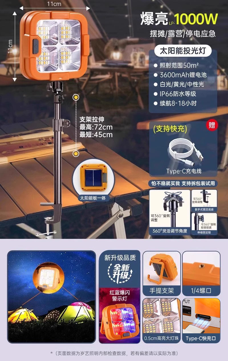 Led Stall Power Failure Emergency Satchel Solar Light