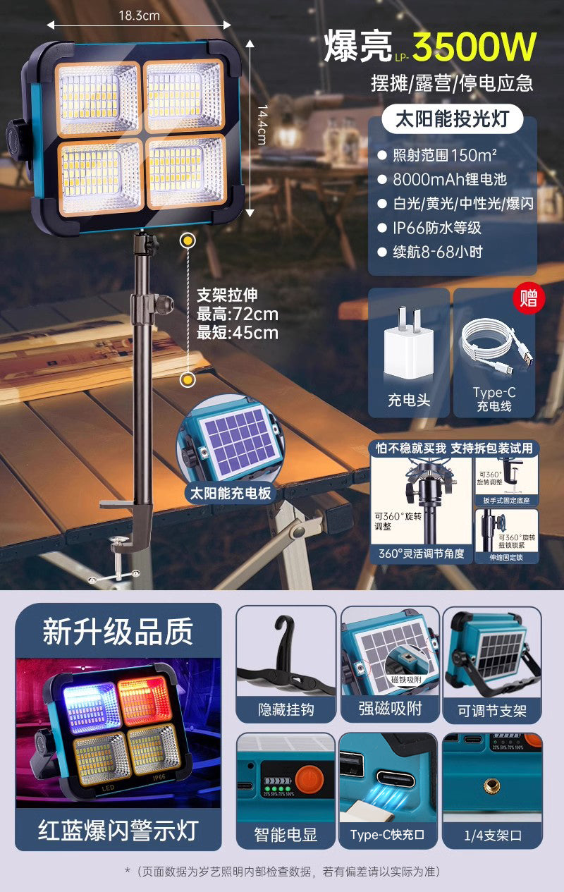 Led Stall Power Failure Emergency Satchel Solar Light