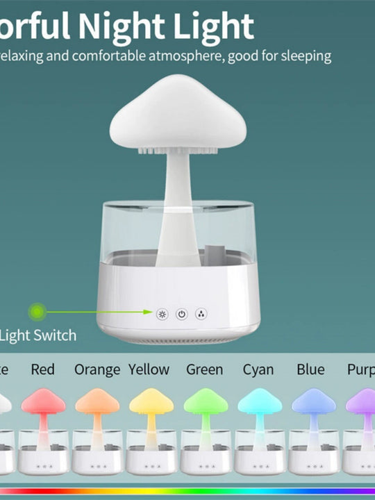 Colorful Night Lamp Rain Mist Aroma Diffuser