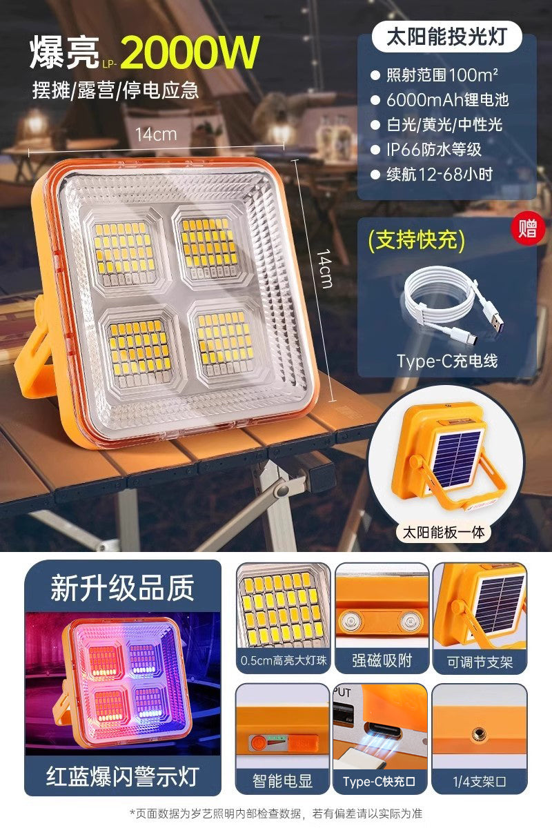 Led Stall Power Failure Emergency Satchel Solar Light