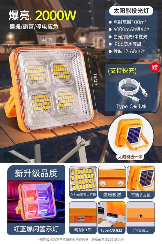 Led Stall Power Failure Emergency Satchel Solar Light