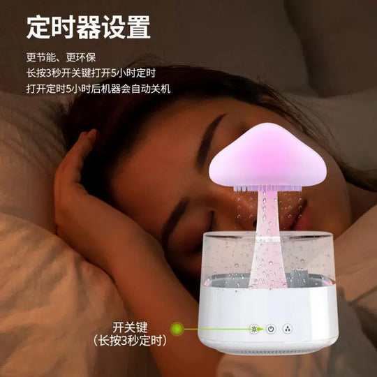 Colorful Night Lamp Rain Mist Aroma Diffuser