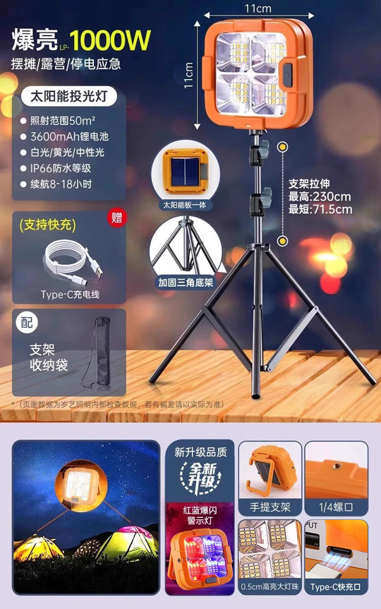 Led Stall Power Failure Emergency Satchel Solar Light