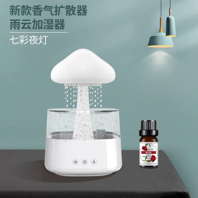 Colorful Night Lamp Rain Mist Aroma Diffuser