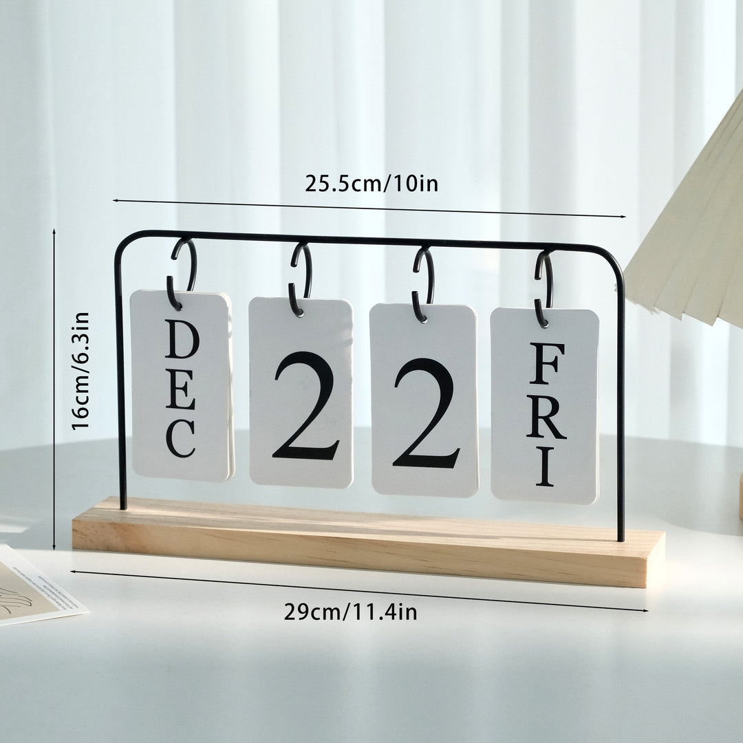 2025 Creative Flip Hanging Wooden Desk Calendar