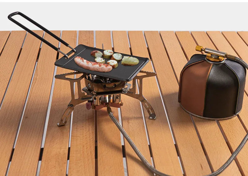 Small Camping Frying Pan Outdoor Mini Portable Grill Pan BBQ Baking Dish Pan Travel Hiking Picnic Camping Cookware Barbecue Tool