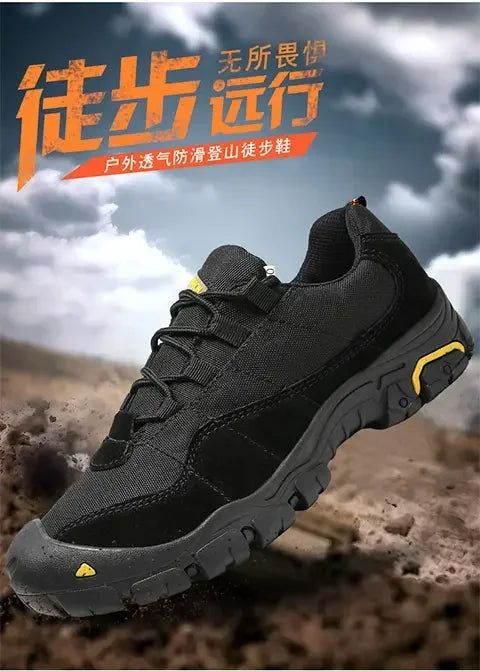 NMen's Outdoor Hiking Shoes Anti Slip Thick Soled Hiking Shoes Comfortable and Durable Walking Boots, Gray Exercise Shoes Tennis