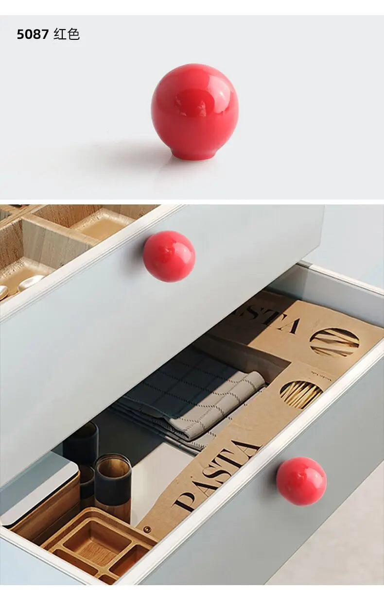 Handles Drawer Cabinet Furniture Kitchen Handles for Cabinet Knob Door Drawer Knob Colour Ceramics Rotundity Single Hole