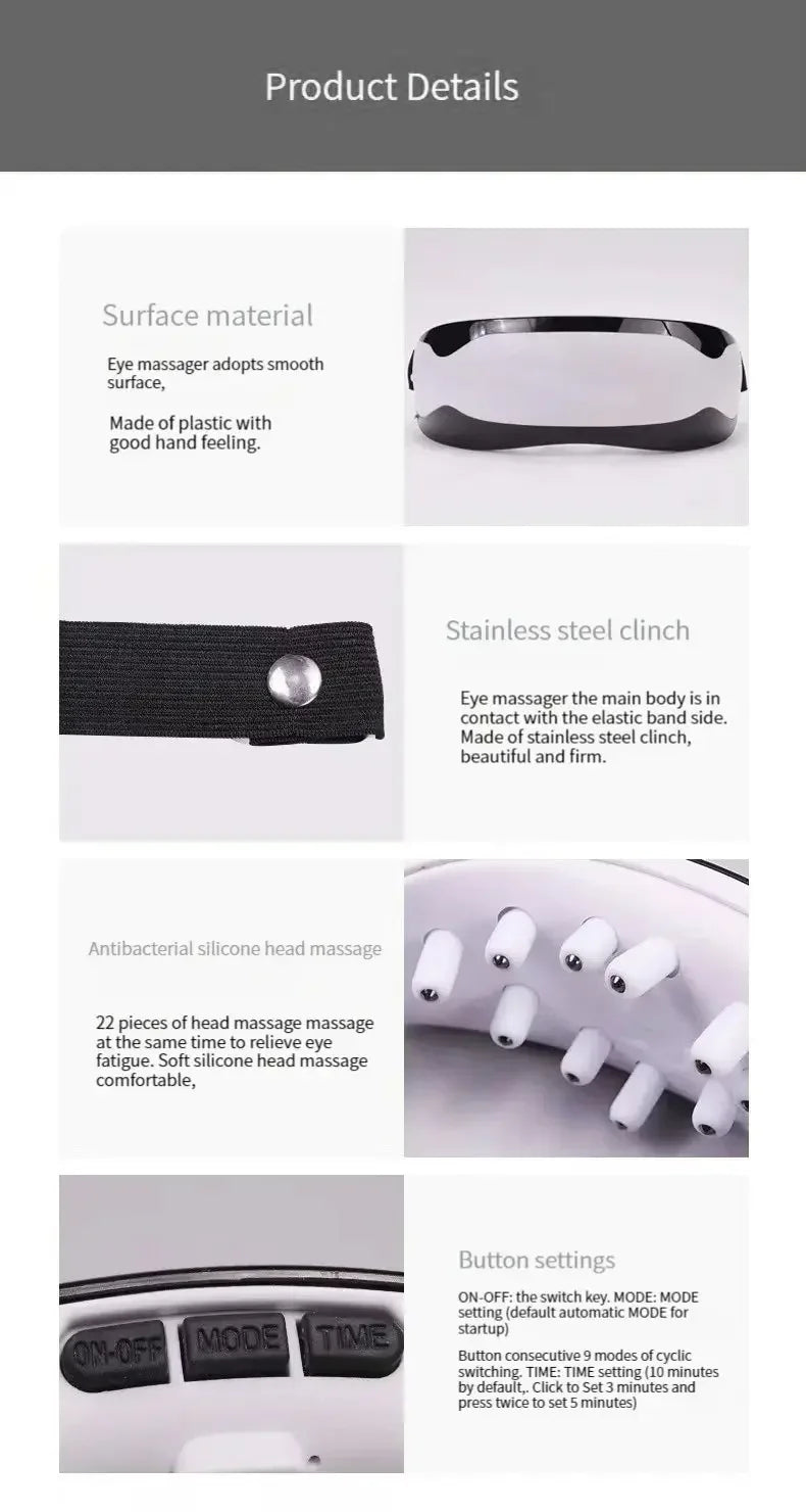 Eye Massager Instrument Electric Silicone Magnetic Massager Eye Care Instrument Eye Massager to Relieve Eye Fatigue Massager
