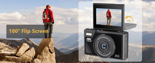 4K Camera & WiFi for YouTube Vlogging & Selfies
