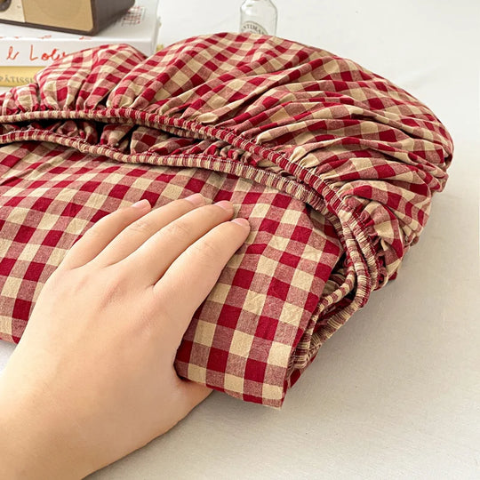 Pure Cotton Fitted Sheet Adults Kids Room Bedsheets Single/Twin/Queen/King Size Bed Cover простынь Soft Mattress Protector