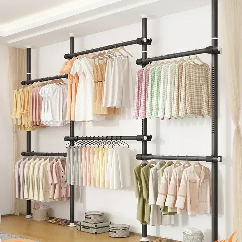 Dressing Rooms Hanger Floor Clothes Racks Clothing Shoe Floor Bedroom Garment Rack Rail Free Standing Percheros Furniture