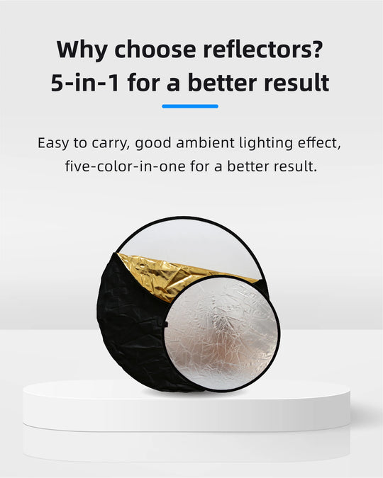RF01 5-in-1 Collapsible Round Photography Reflector