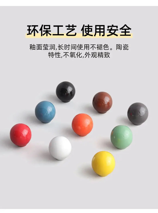 Handles Drawer Cabinet Furniture Kitchen Handles for Cabinet Knob Door Drawer Knob Colour Ceramics Rotundity Single Hole