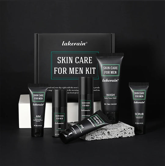 Skin Care Set for Men Essential Routine Daily Face Wash Facial Scrub Moisturizer SPF Night Cream Hydrated Skin Gifts For Men Ski