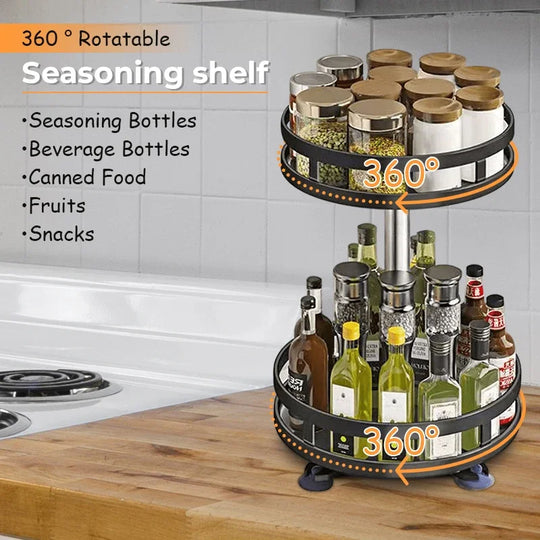 360° Rotating Spice Tray Kitchen Organizer