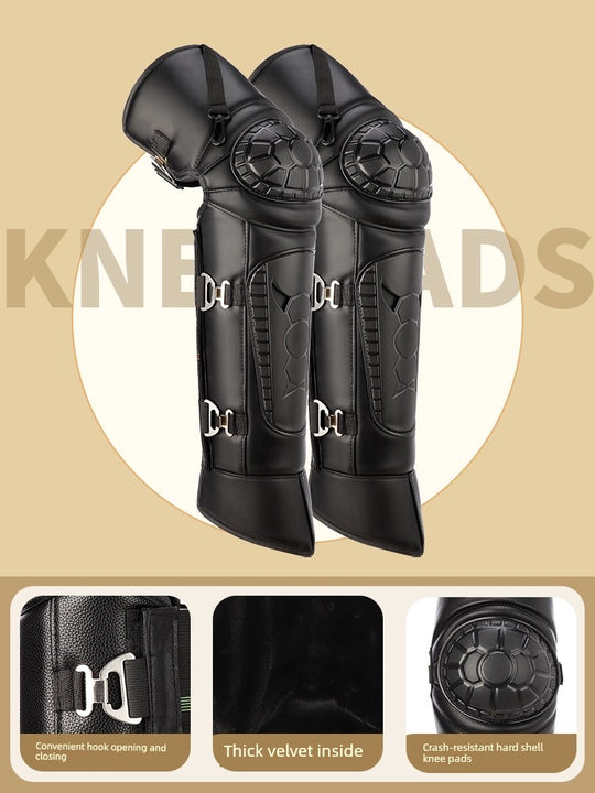 Nanjiren Winter Heattech PU Leather Kneepad