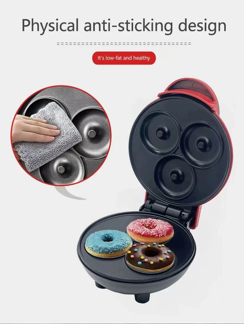 MOCATT 3-Hole Donut Maker, Food Processing Machine,Breakfast, Baking, Dessert, Cake, Kitchen Small Appliances