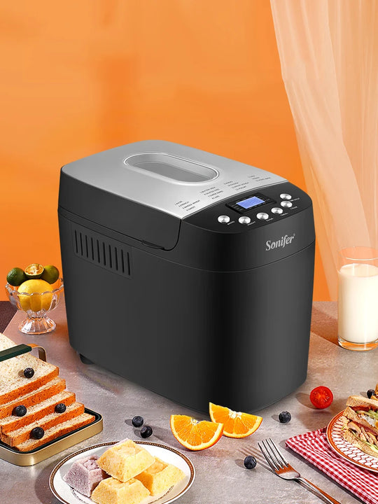 1.5kg Automatic Bread Machine 850w Programmable Bread Maker 15-hour Pre-set Timer Control Panel With Lcd Display Sonifer