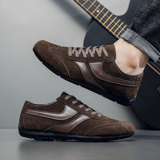 Fashion Men's Casual Sneakers Comfortable Non-slip Male Walking Running Shoes Breathable Lightweight Slip-on Suede Casual Shoes