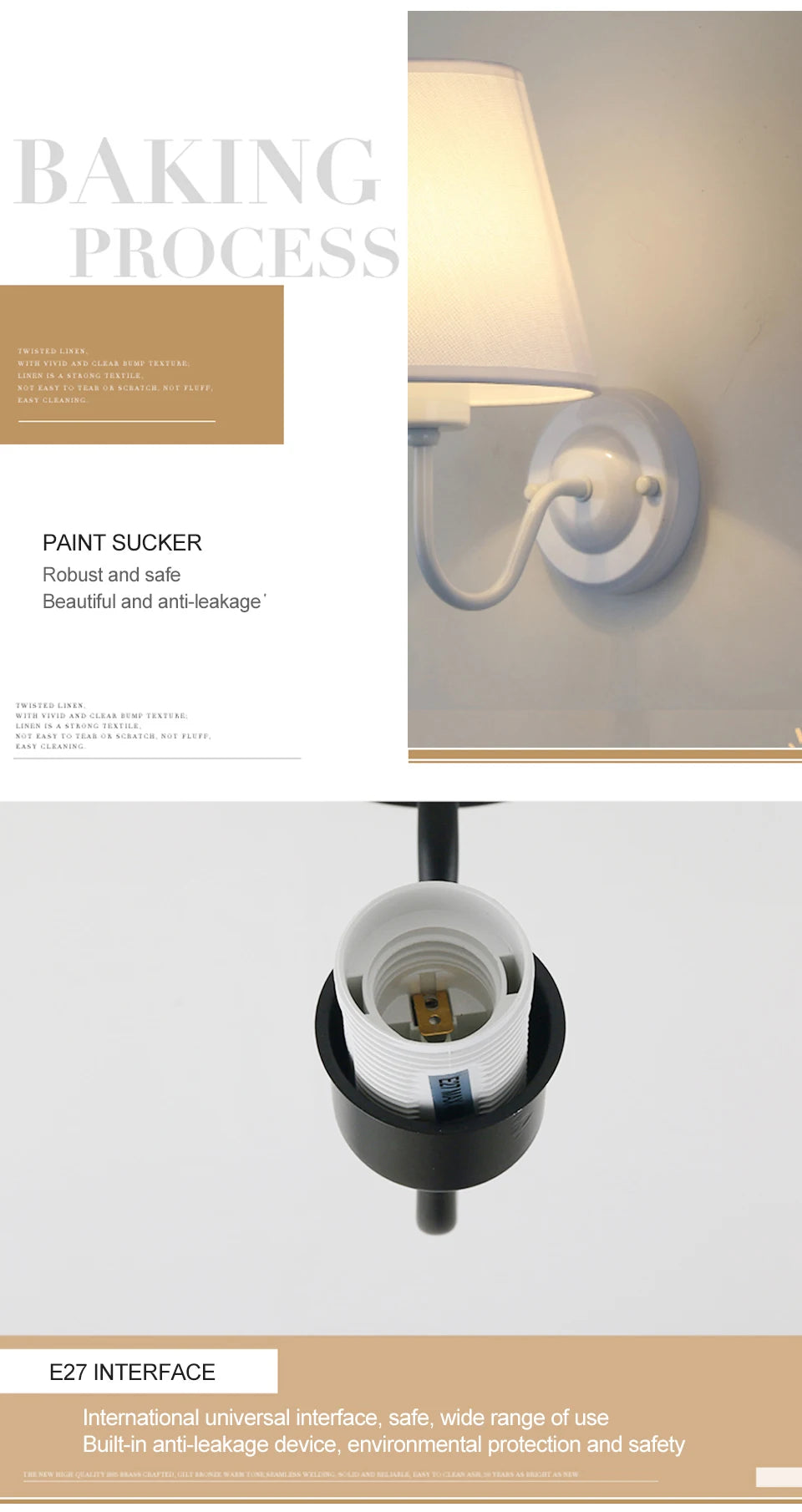 LED Modern Wall Lamp Indoor Lighting Nordic E27 Fabric Retro Wall Lamp Home Bedroom Bedside Hotel Lamp