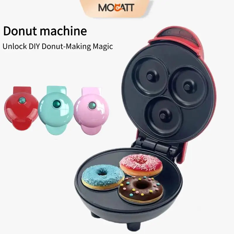MOCATT 3-Hole Donut Maker, Food Processing Machine,Breakfast, Baking, Dessert, Cake, Kitchen Small Appliances