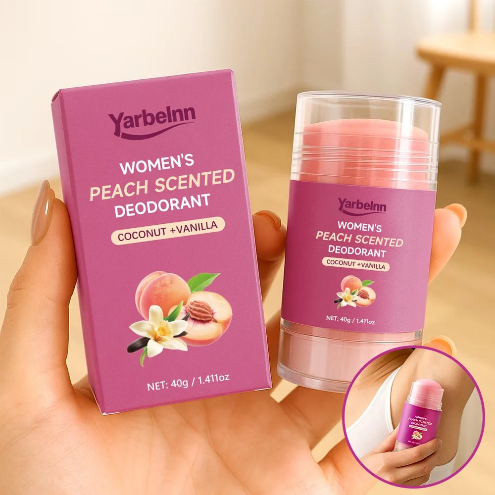 peach Deodorant set - 72H Freshness, Aluminum-Free, Sweet Scent for Women, School Safe for Sensitive Refreshing and non-greasy