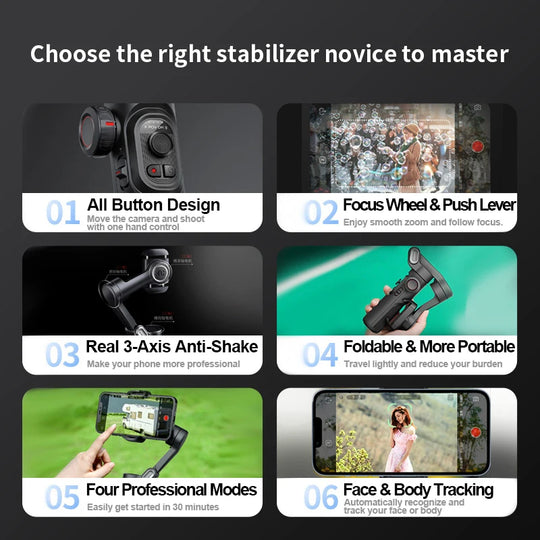 AOCHUAN 3-Axis Handheld Gimbal Stabilizer for Smartphones