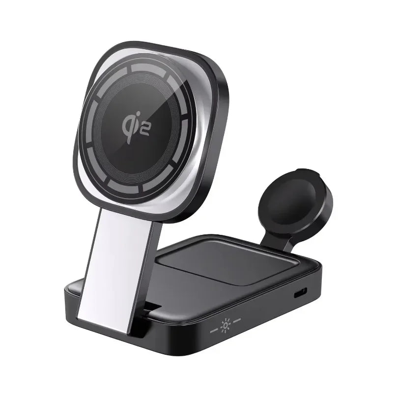 3 In 1 Magnetic Wireless Charger QI2 Foldable Charging Station For Magsafe iPhone 16 15 14 13 12 iWatch 9 8 7 AirPods 3 2 Pro*