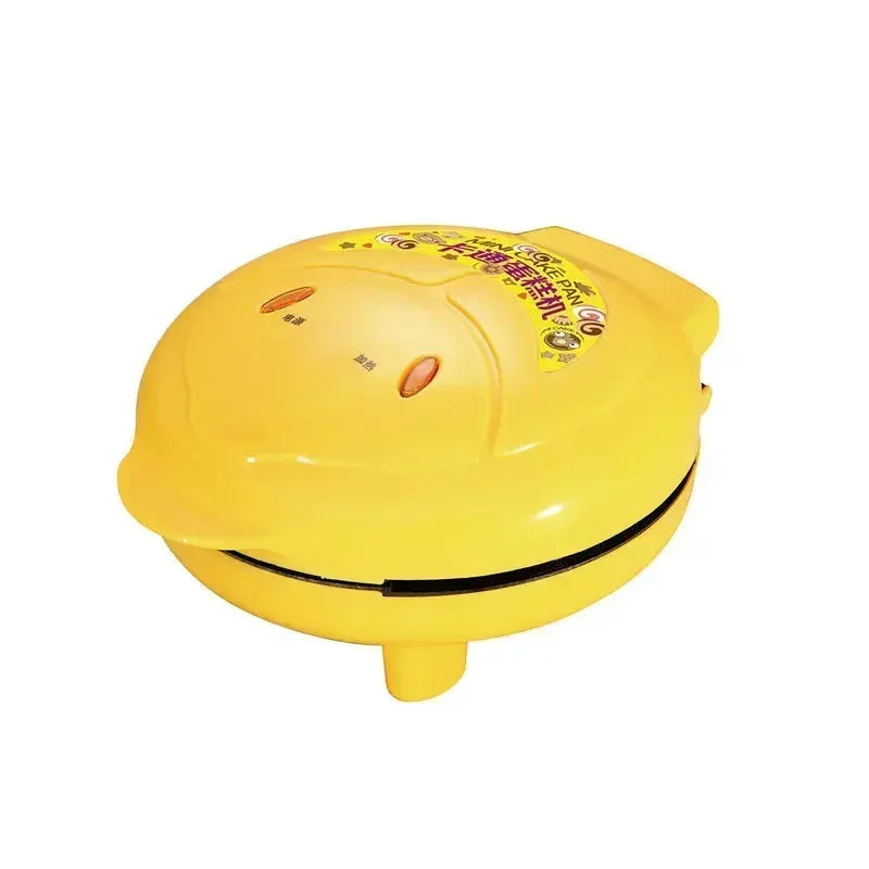 220V Household automatic cake machine Cartoon mini children's bread machine double-sided heating baking breakfast machine EU US