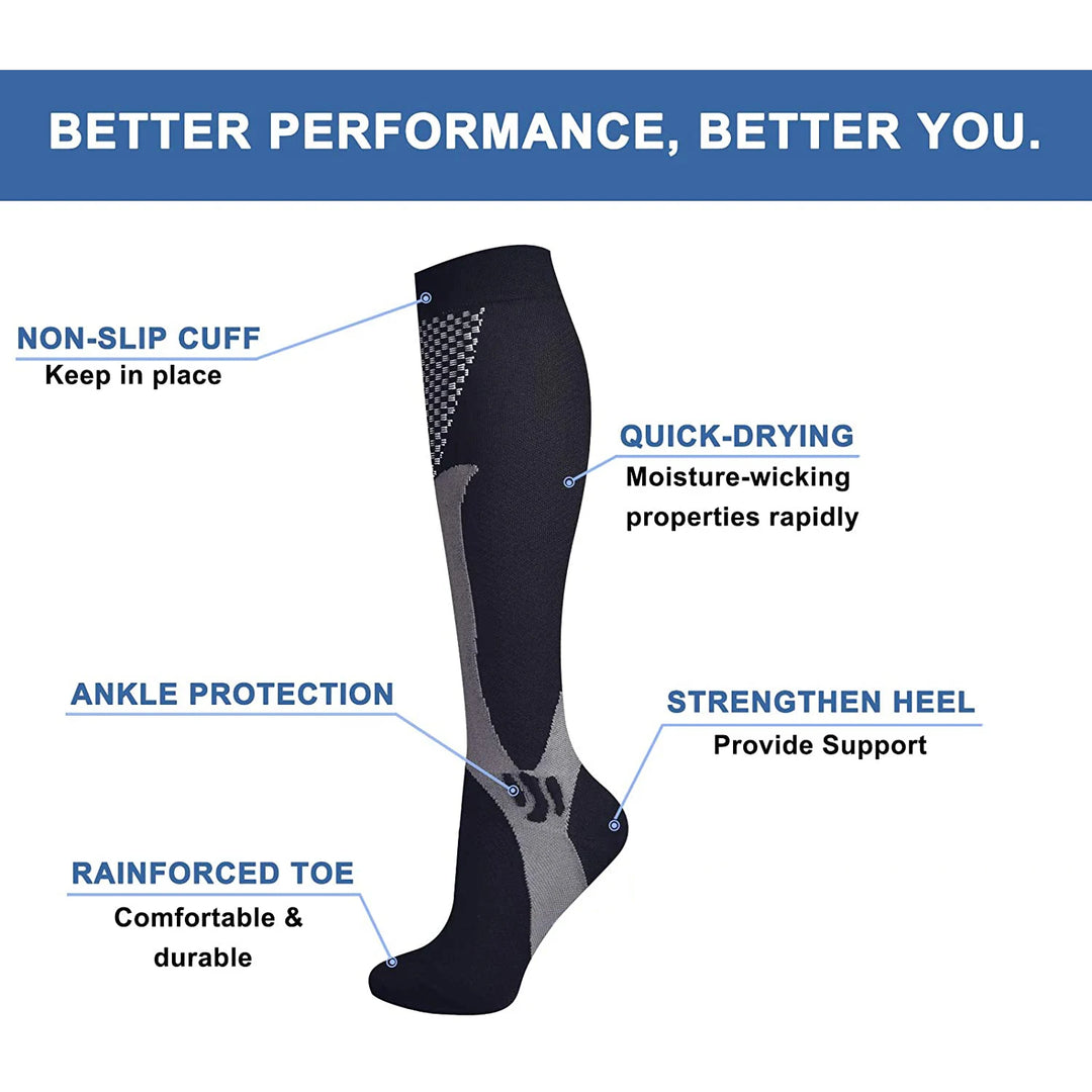 Compression Socks Travelers Socks Football Soccer Thigh Long Tube Unisex Outdoor Sports Nurses Stockings For Men Women