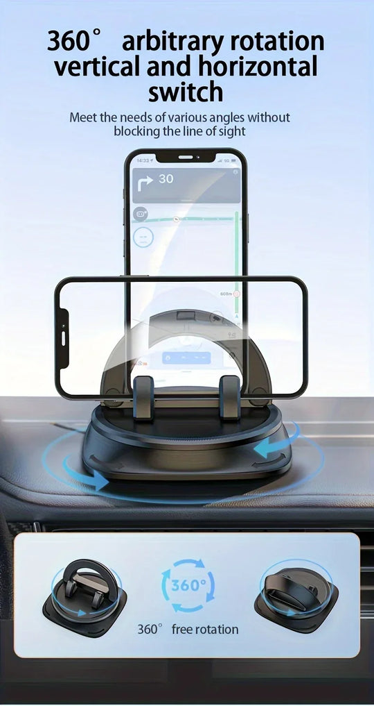 Adjustable Car Phone Holder With 360° Rotation, Silicone Anti-slip Pad, Suitable For Dashboard Navigation, Can Be Used In Cars,
