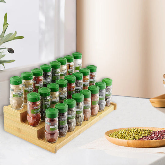 3-Tier Bamboo Spice Rack Organizer
