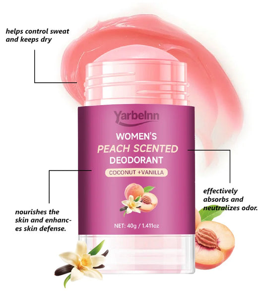 peach Deodorant set - 72H Freshness, Aluminum-Free, Sweet Scent for Women, School Safe for Sensitive Refreshing and non-greasy